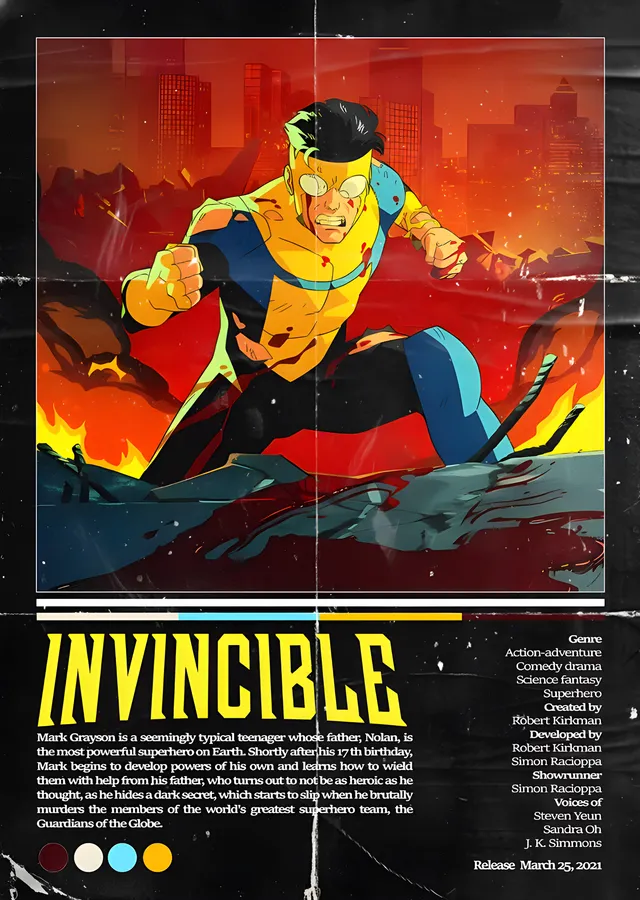 Invincible - Alevler İçinde Diz Çökmüş metal tablo