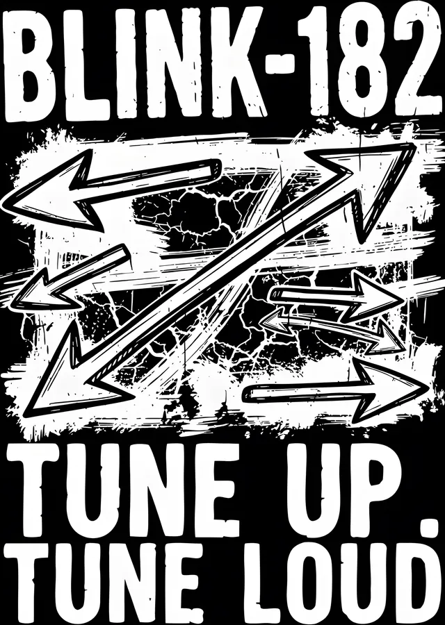 Blink-182 - Tune Up Tune Loud Tipografi metal tablo