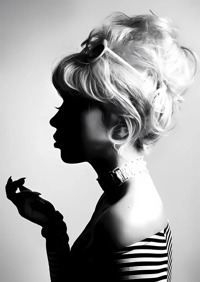Kali Uchis: Siyah Beyaz Profil metal tablo