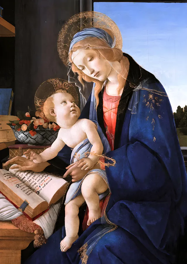 Botticelli - Madonna ve Kitap Detay metal tablo