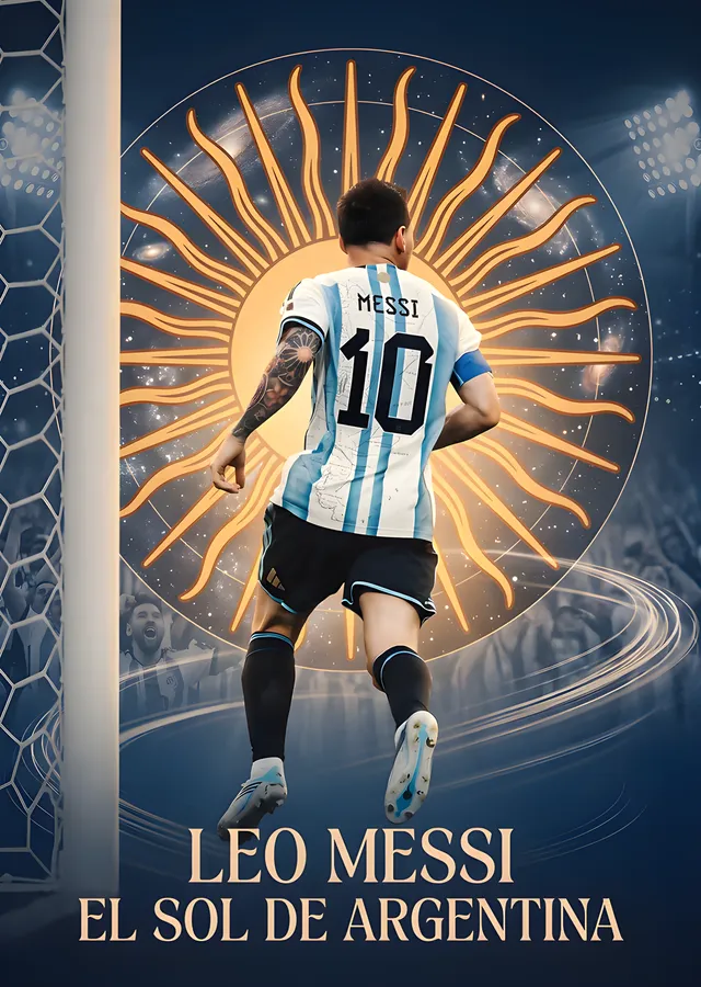 Lionel Messi - El Sol de Argentina metal tablo