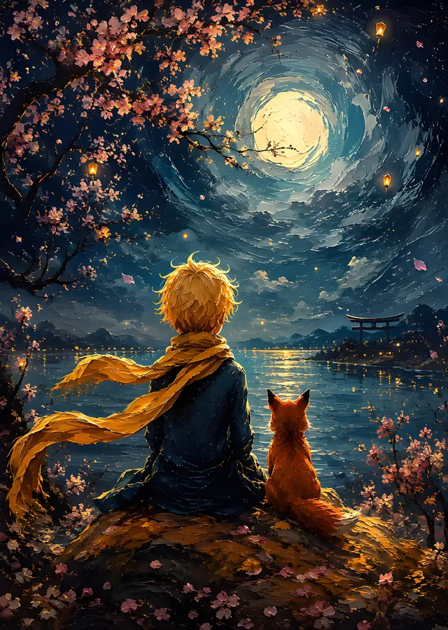 The Little Prince - Torii Kapısı ve Bahar Gecesi metal tablo