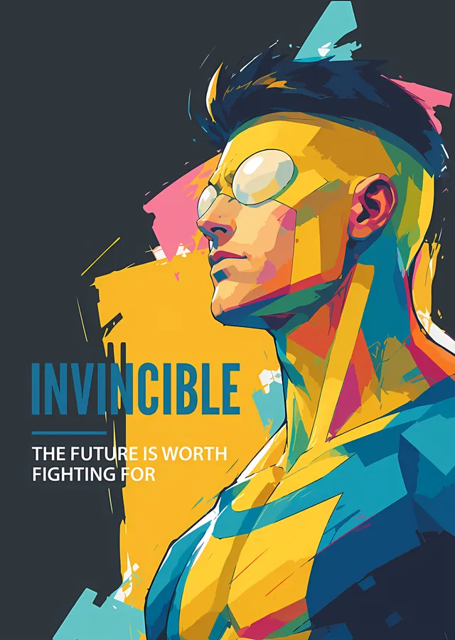 Invincible - Renkli Yan Profil metal tablo