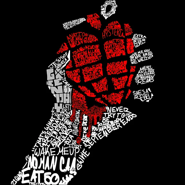 Green Day - Şarkı Adlarından El Bombası metal tablo