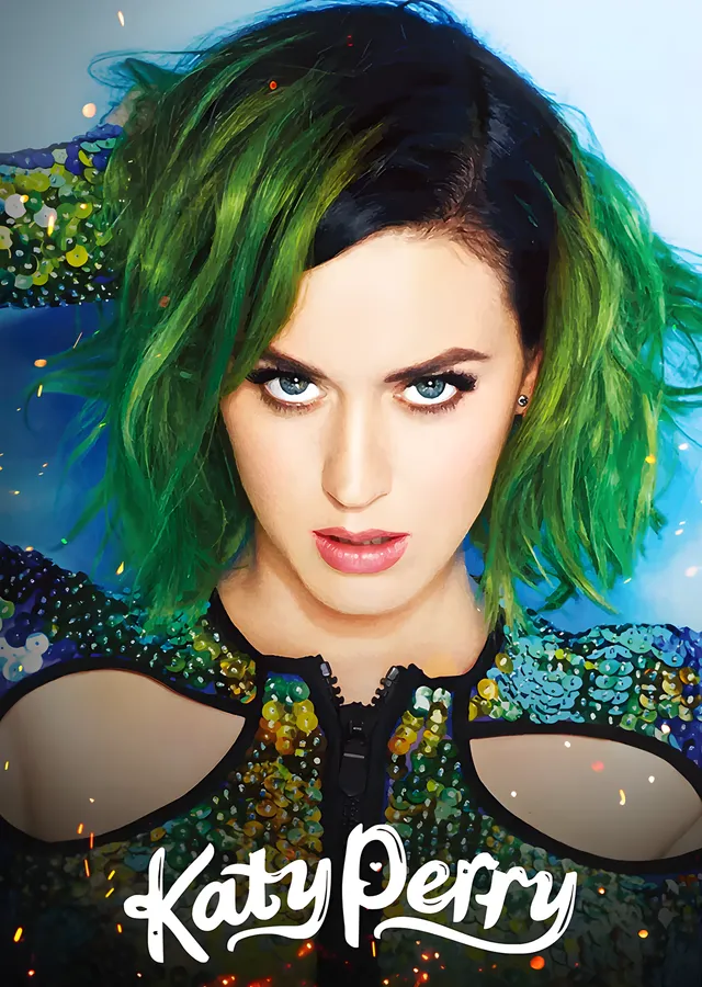 Katy Perry: Yeşil Saç metal tablo