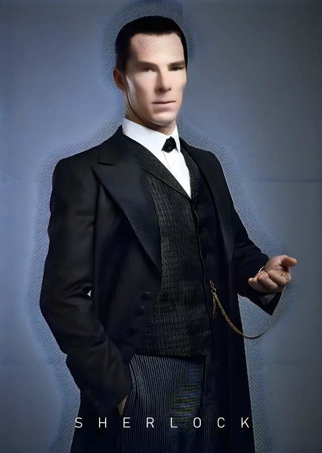 Sherlock - Takım Elbiseli Portre metal tablo