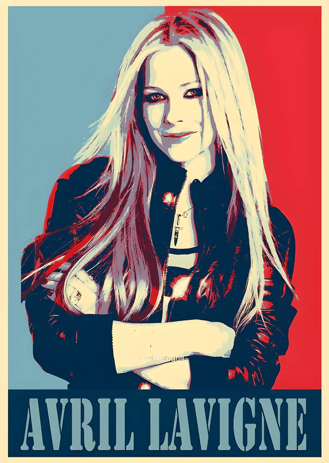 Avril Lavigne - Kollar Kavuşuk Poster Portre metal tablo