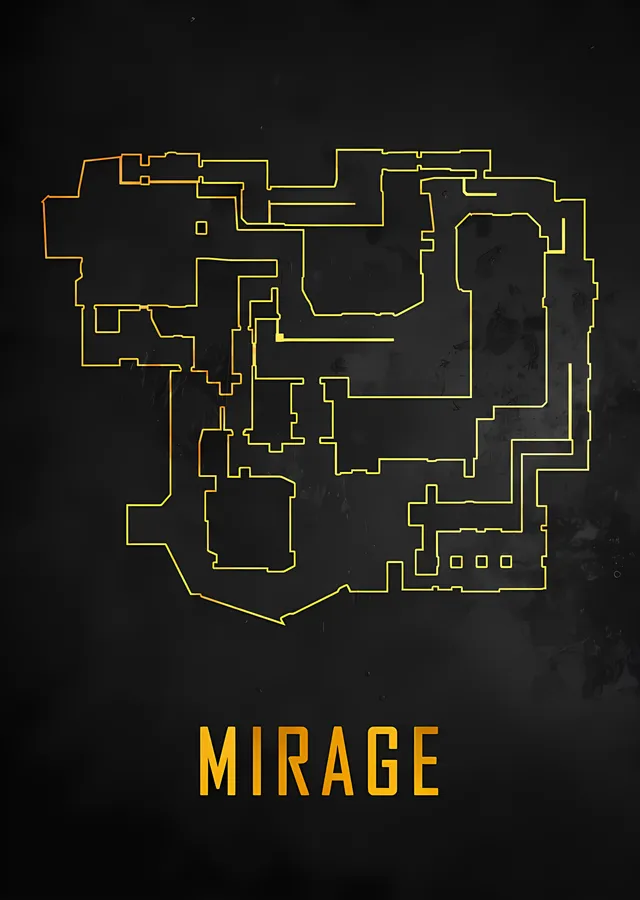 Counter-Strike Mirage - Kontur Plan metal tablo