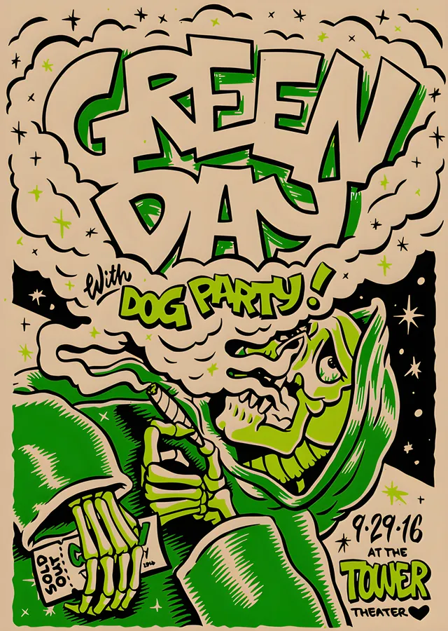 Green Day - Dog Party Konser Afişi metal tablo