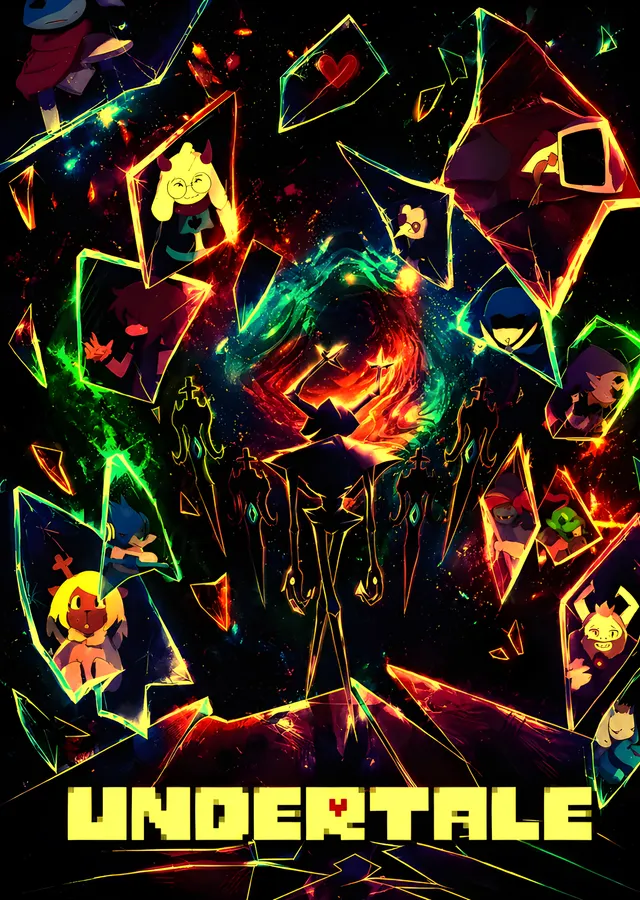 Undertale - Neon Kalp Kırıkları metal tablo