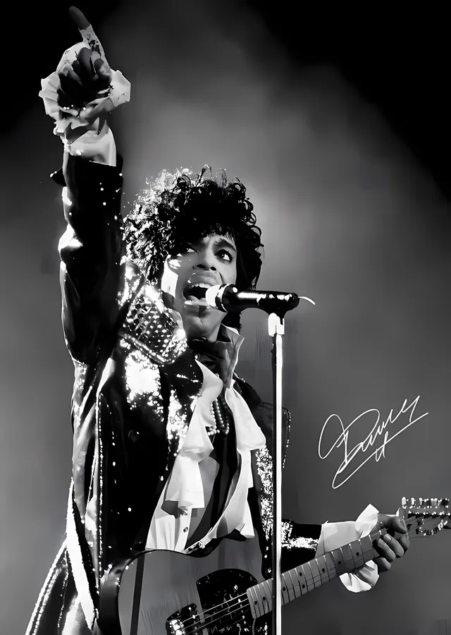 Prince - Sahnede Gitar metal tablo