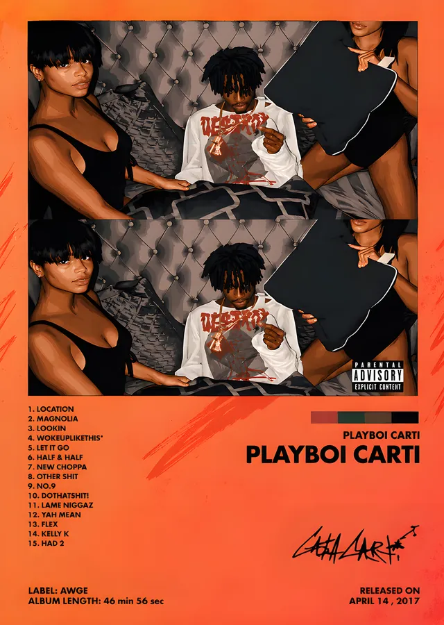 Playboi Carti - Self-Titled metal tablo