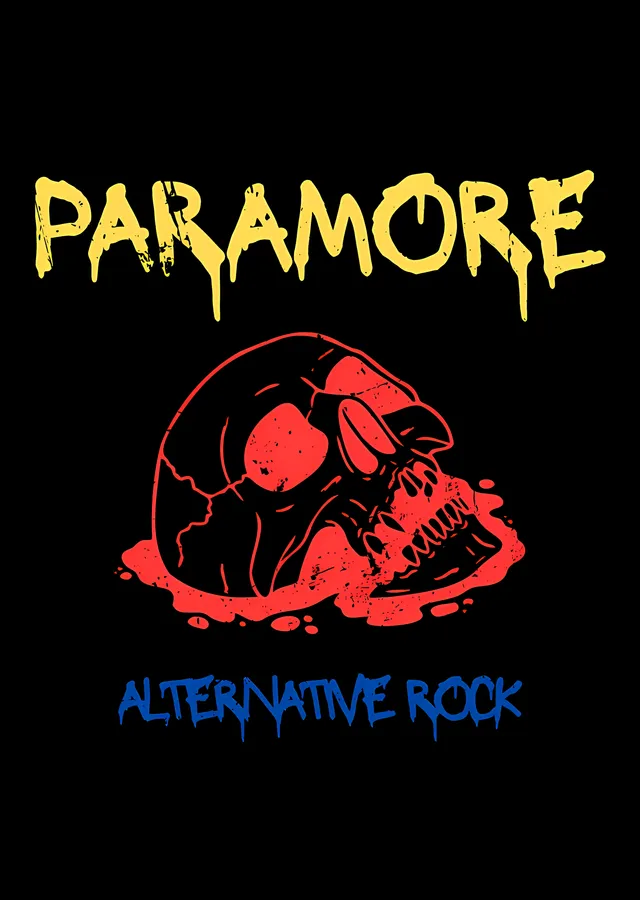 Paramore - Kırmızı Kurukafa Amblemi metal tablo