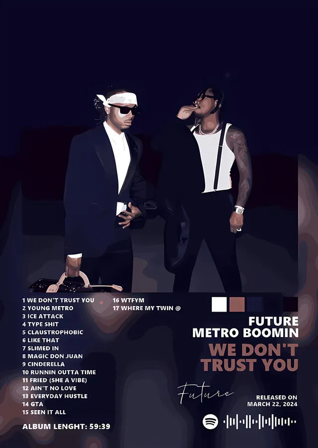 Future & Metro Boomin - Şarkı Listesi Künyesi metal tablo