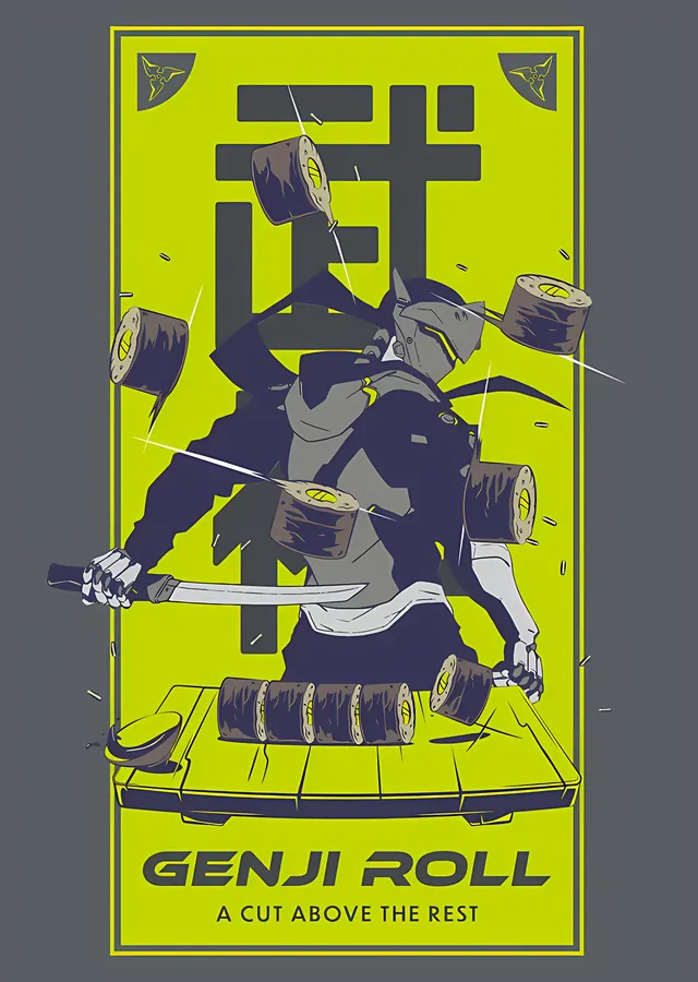 Genji Roll - Overwatch metal tablo
