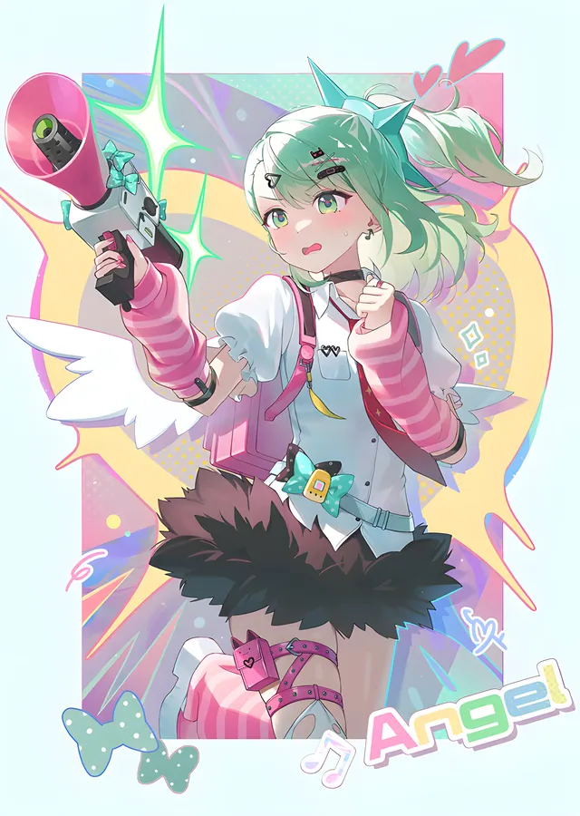 Kaykaylı Pastel Anime Karakteri metal tablo