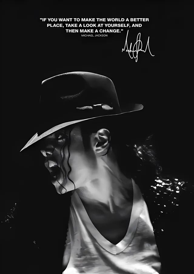 Michael Jackson - Man in the Mirror Sözü metal tablo
