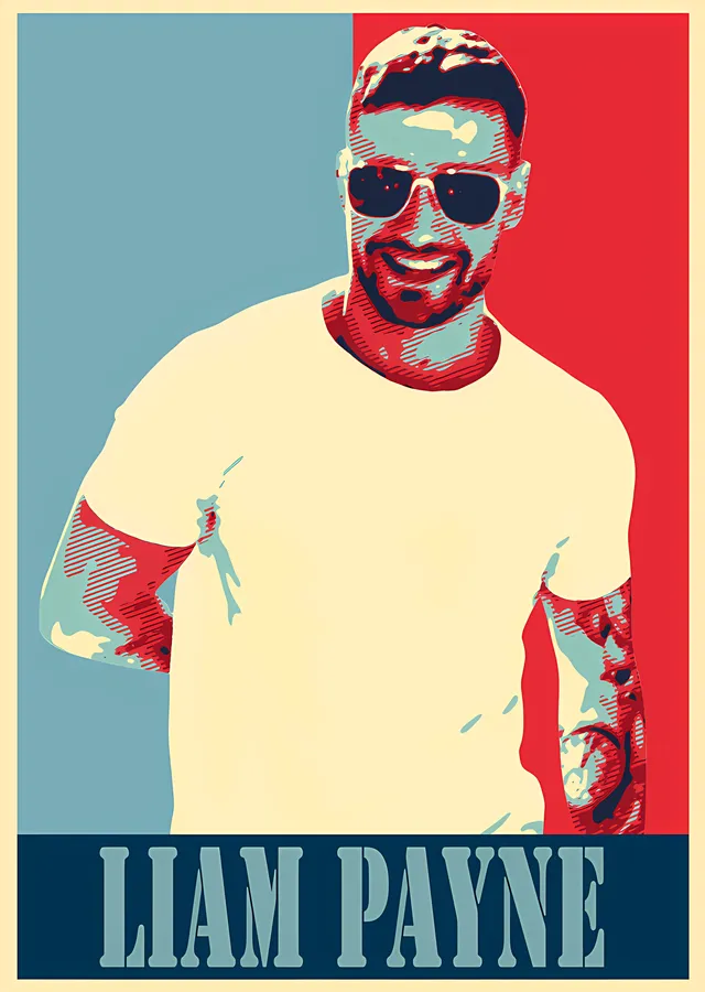 Liam Payne - Gözlüklü Poster Portre metal tablo