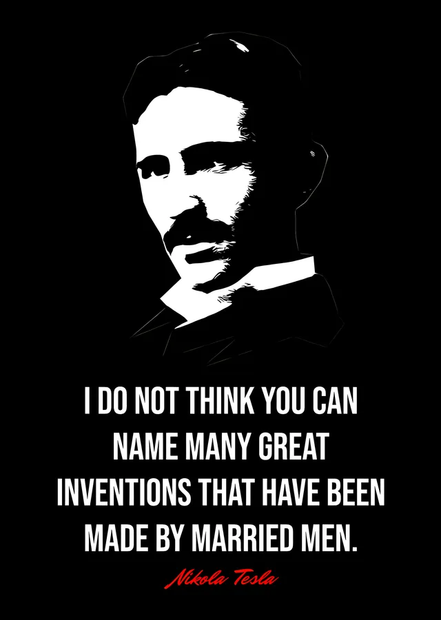 Nikola Tesla - Evli Adamlar metal tablo