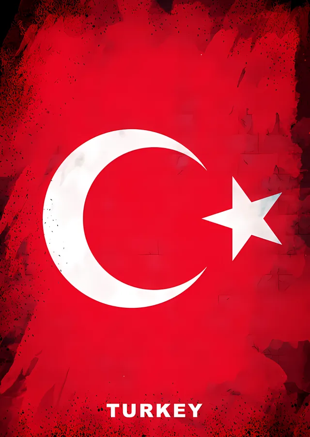 Türk Bayrağı - Turkey metal tablo