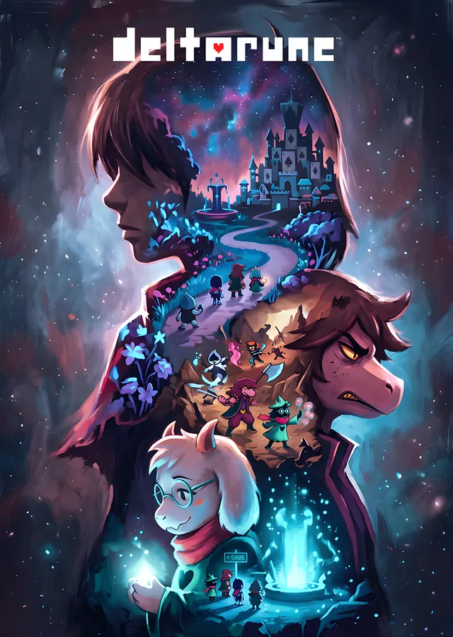 Deltarune - Kris Silueti ve Karanlık Dünya metal tablo