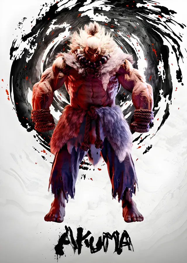 Akuma - Mürekkep Halkasında Dövüşçü metal tablo