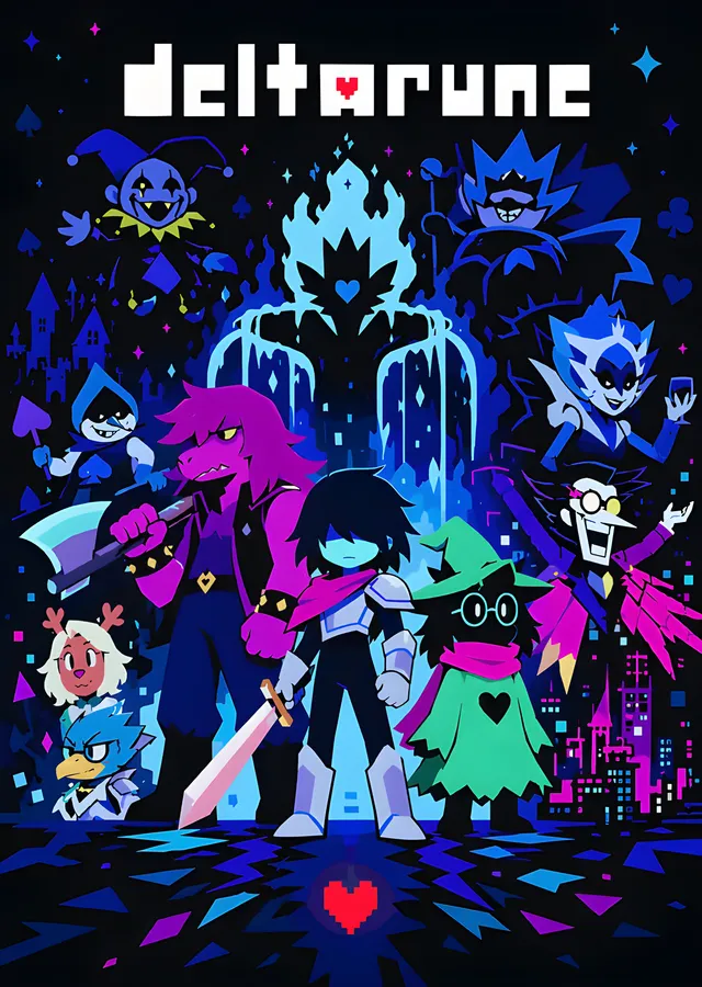 Deltarune - Mavi Kral Karşısında Kadro metal tablo