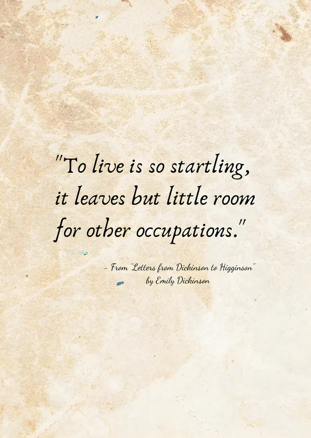Emily Dickinson - To Live Is So Startling metal tablo