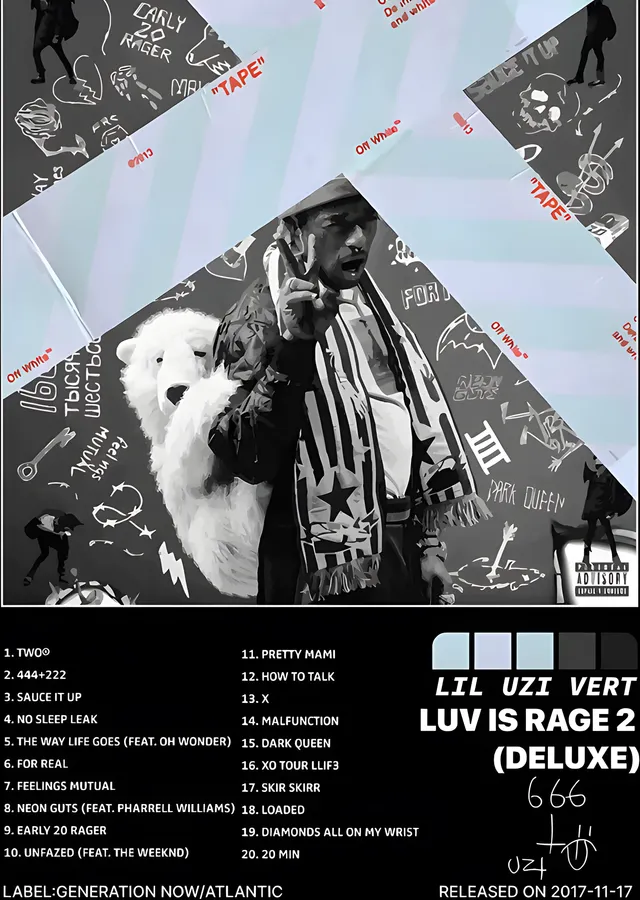 Lil Uzi Vert - Luv Is Rage 2 metal tablo