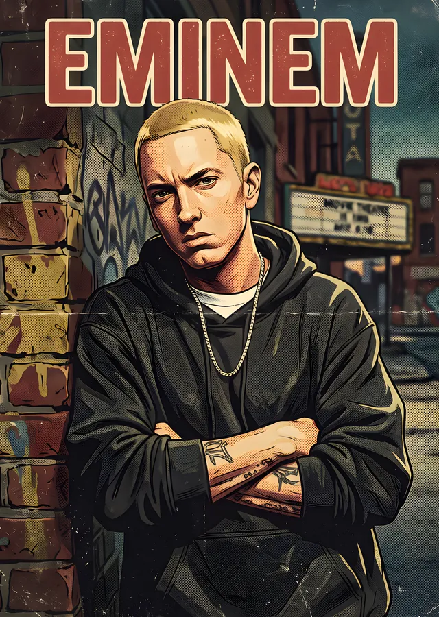 Eminem - Detroit Sokağında metal tablo