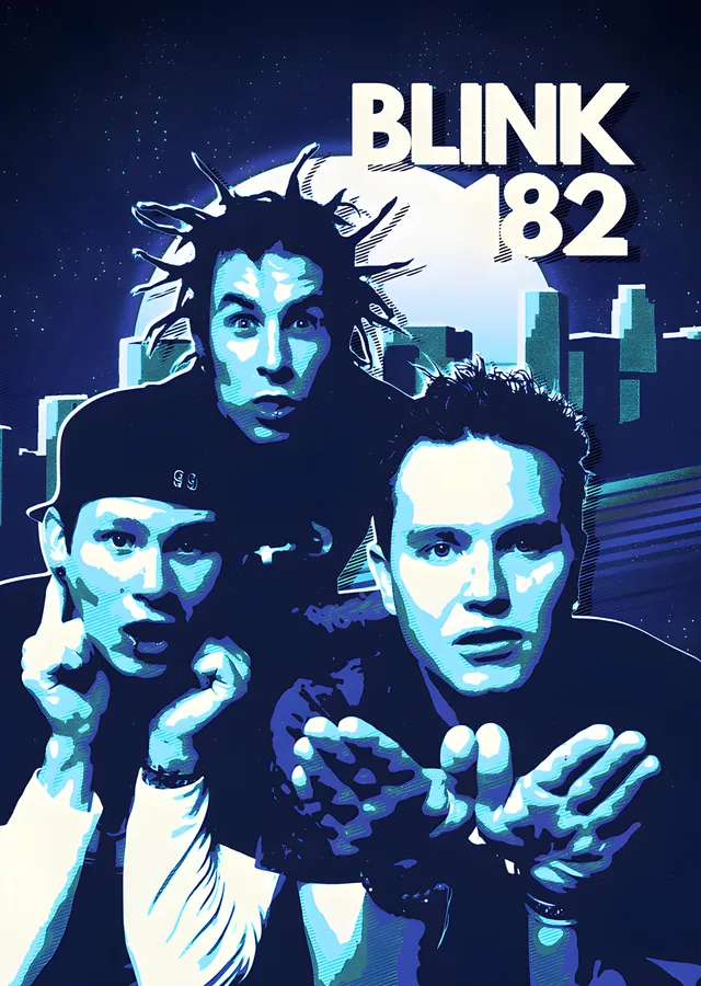 Blink-182 - Mavi Gece Şehri metal tablo