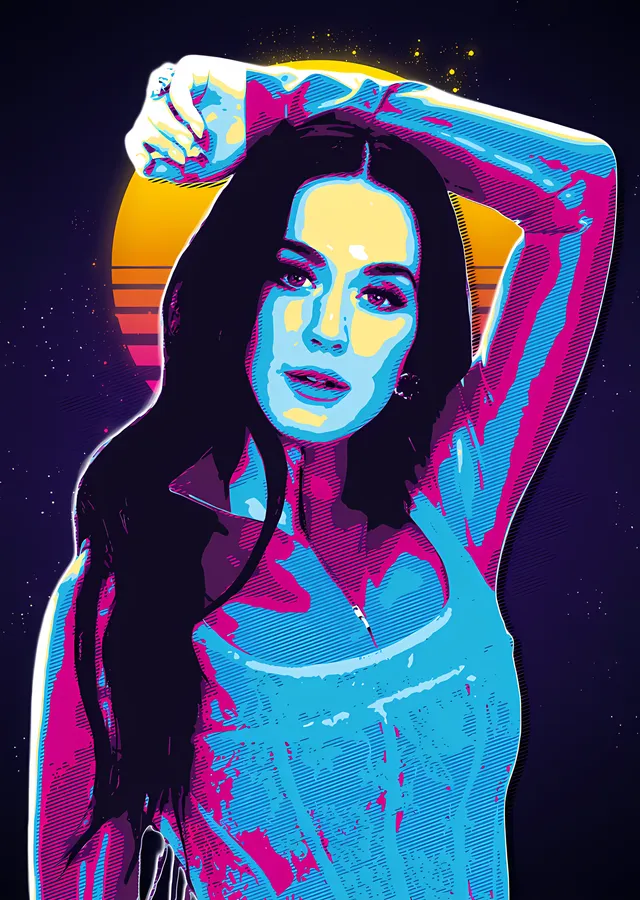 Katy Perry: Neon Duotone metal tablo