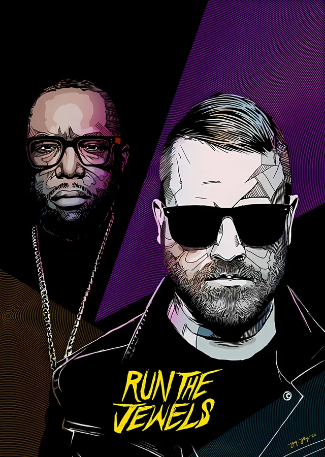 Run the Jewels - İkili Portre metal tablo