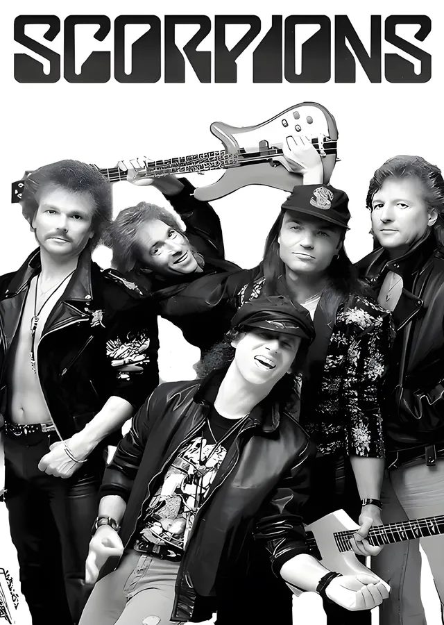 Scorpions - Siyah Beyaz Grup Karesi metal tablo
