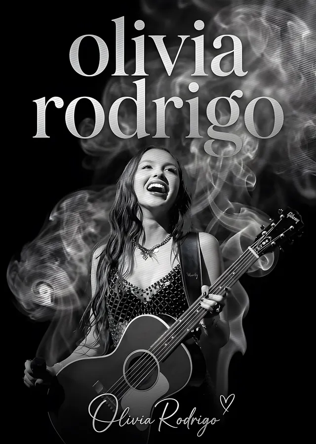 Olivia Rodrigo - Dumanlı Akustik metal tablo