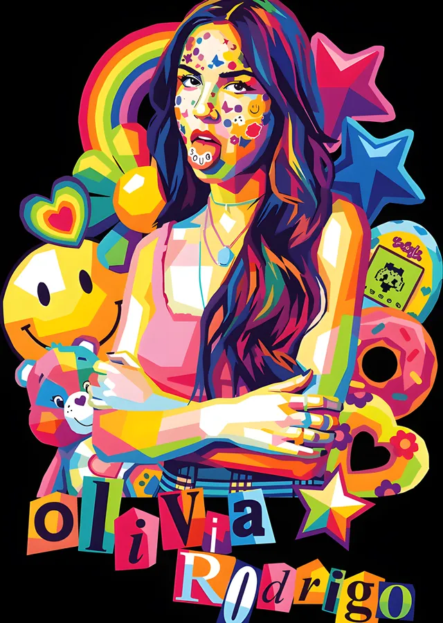 Olivia Rodrigo - Çıkartma Kolajı metal tablo