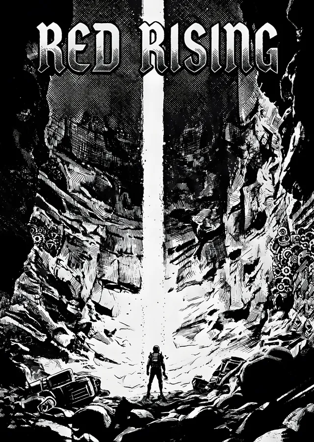 Red Rising - Işık Sütunu metal tablo