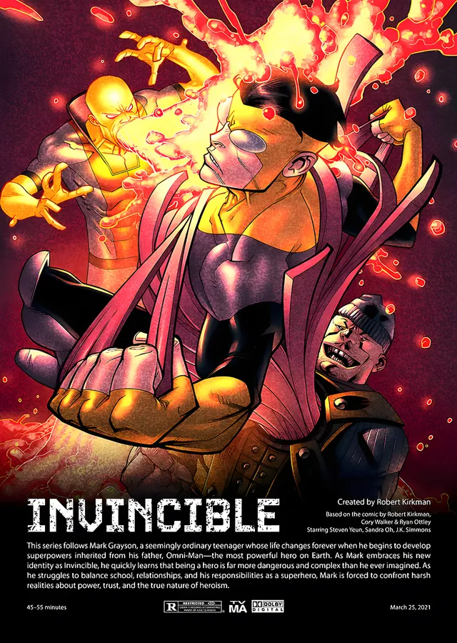 Invincible - Kızıl Dövüş Sahnesi metal tablo