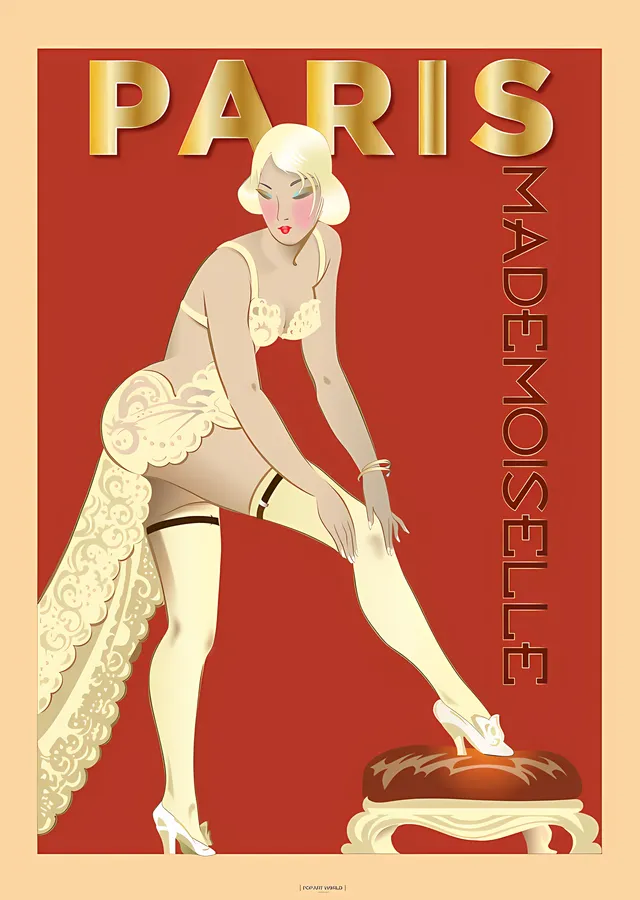 Paris Mademoiselle - Art Deco metal tablo
