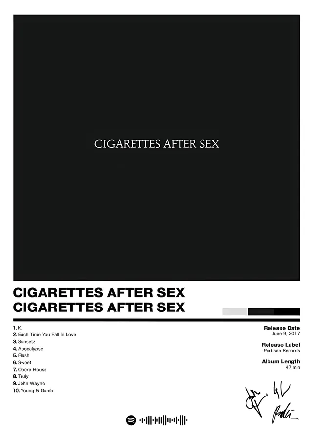 Cigarettes After Sex - Siyah Kapak Künyesi metal tablo
