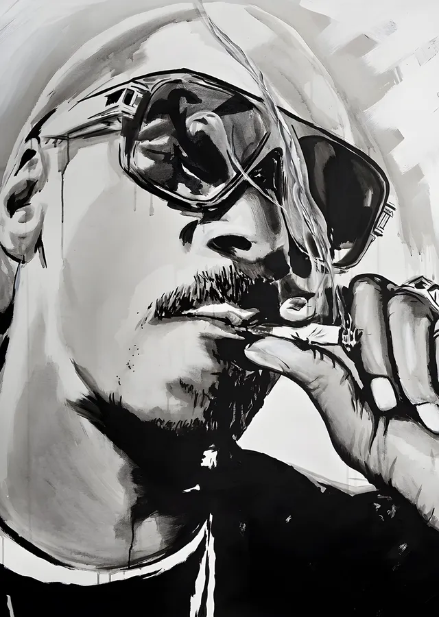 Snoop Dogg - Karakalem Duman Portresi metal tablo