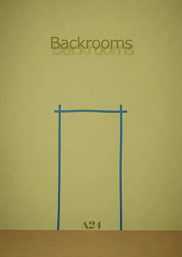Backrooms - Mavi Çerçeve metal tablo