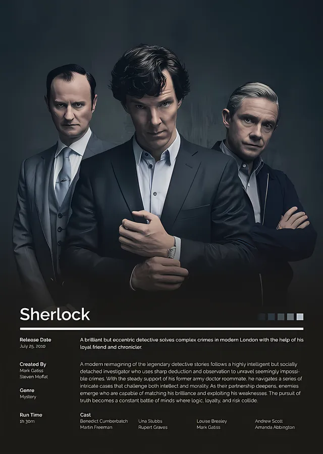 Sherlock - Üçlü Kadro Künyesi metal tablo