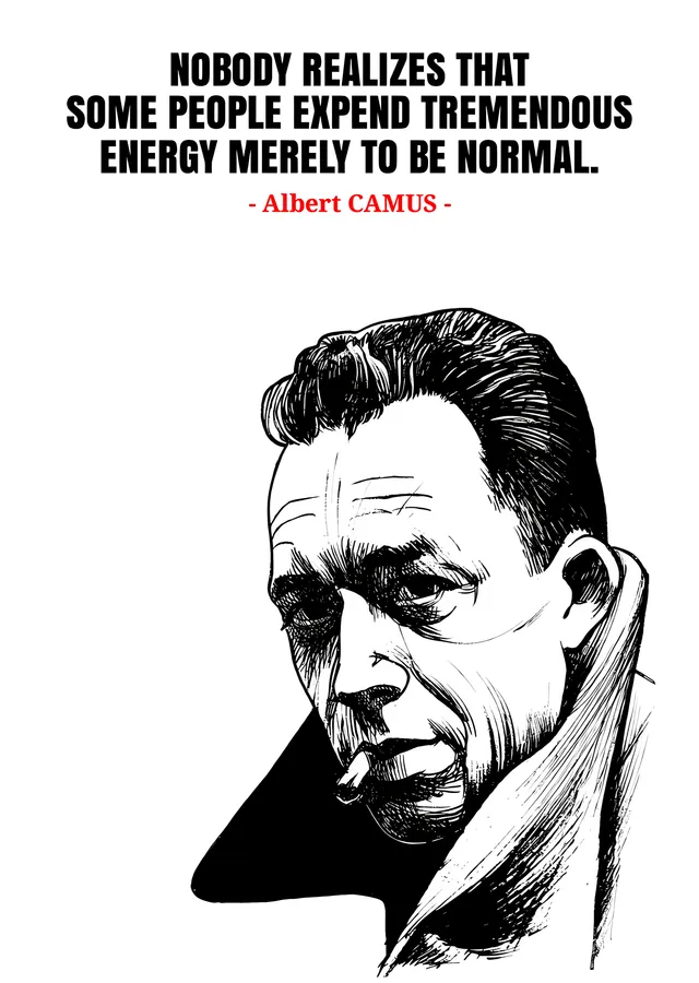 Albert Camus - Normal Olma Çabası metal tablo