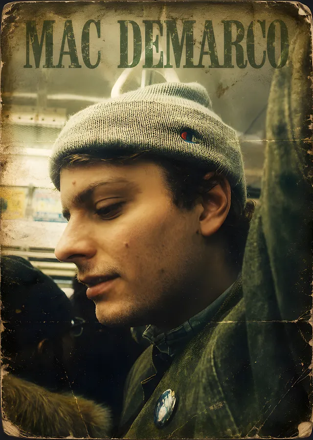 Mac DeMarco - Bereli Sepya Portre metal tablo
