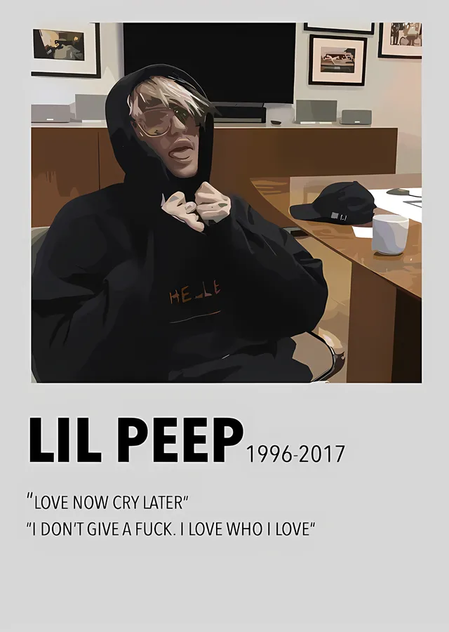 Lil Peep - Kapüşonlu Oda Karesi metal tablo