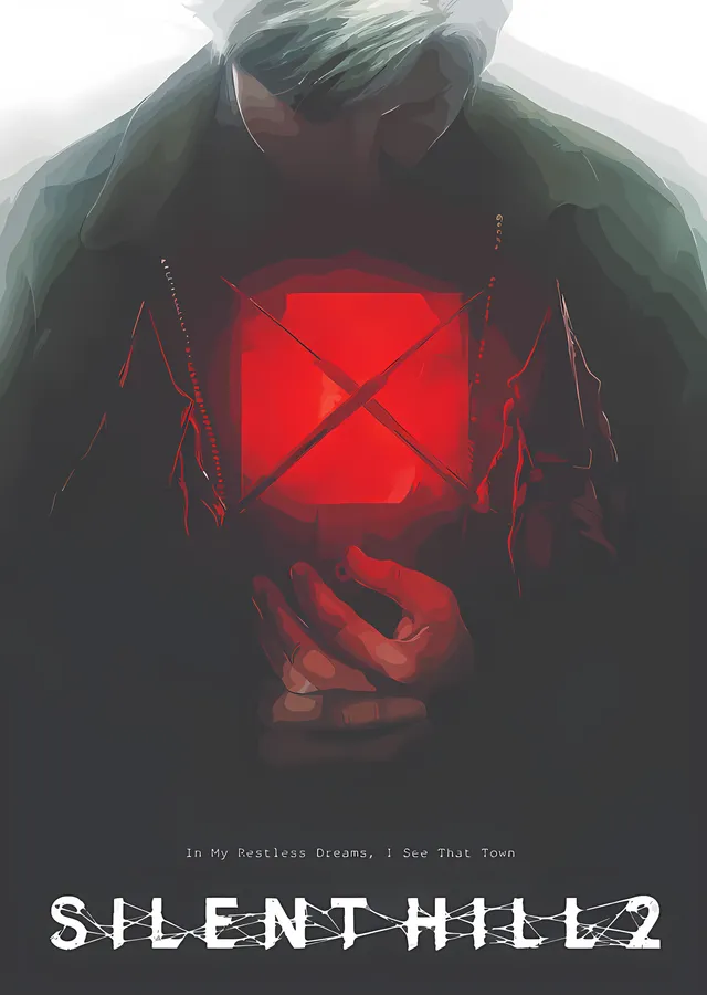 Silent Hill 2 - Kırmızı Kare metal tablo