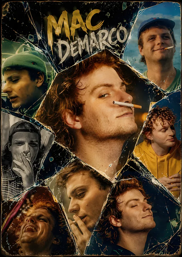 Mac DeMarco - Kırık Cam Kolajı metal tablo
