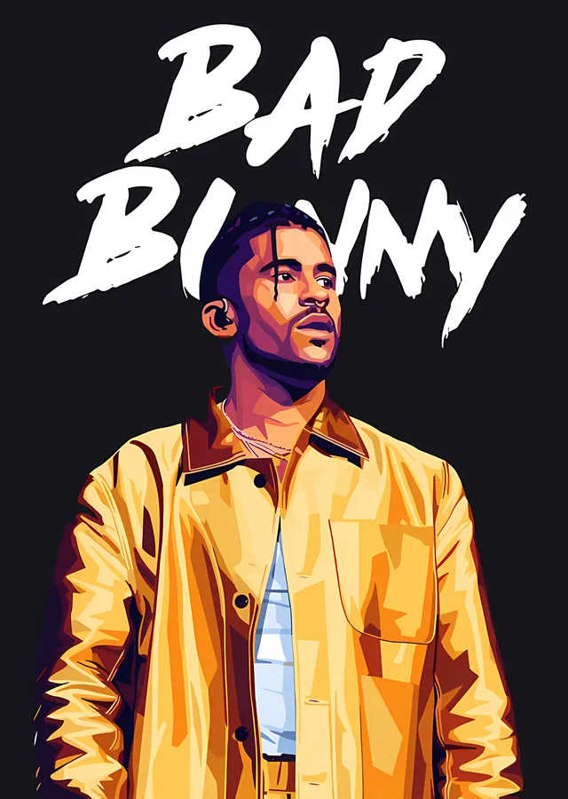 Bad Bunny - Sarı Ceket metal tablo