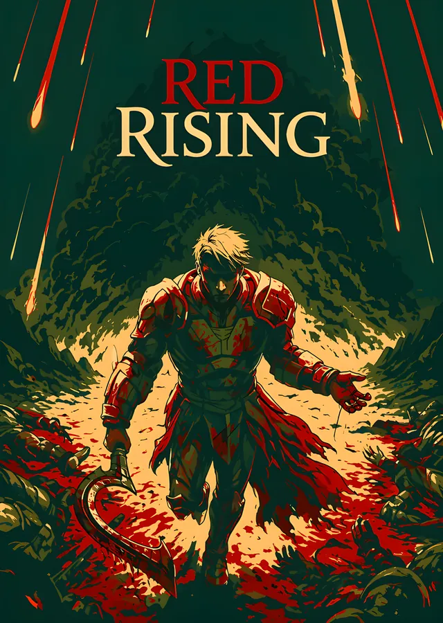 Red Rising - Yeşil Zemin metal tablo